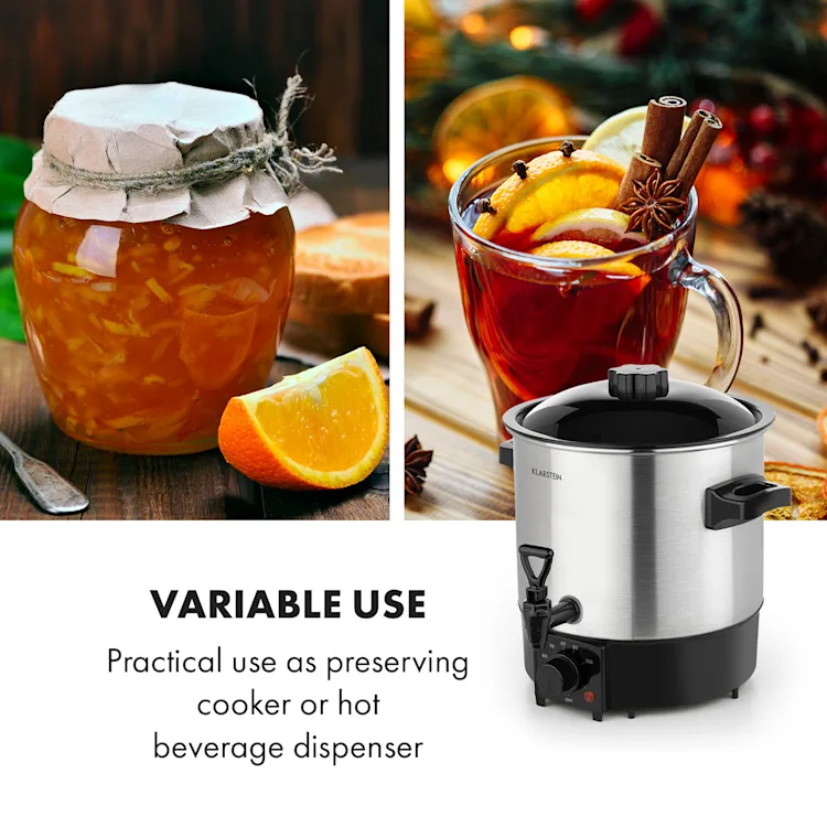 Biggie Eco Automatic Preserving Cooker & Beverage Dispenser 1000W 30-100 ° C Tap 9l Analogous | 9 Ltr | Stainless Steel