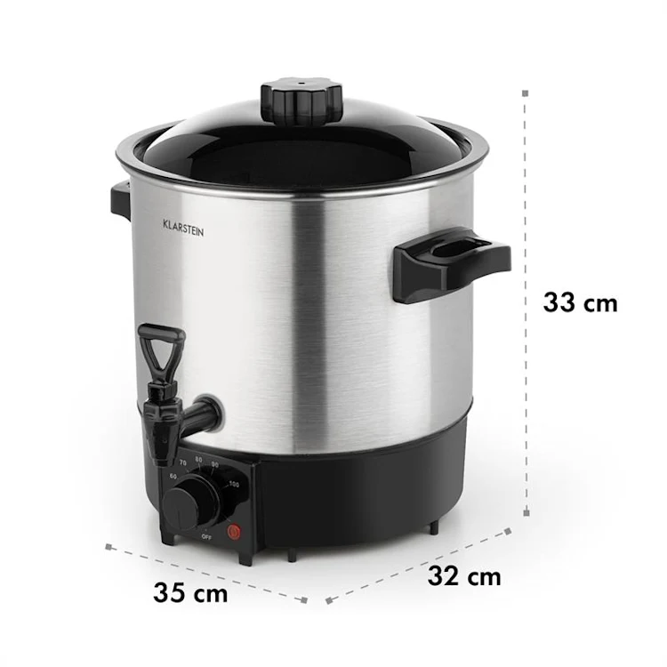 Biggie Eco Automatic Preserving Cooker & Beverage Dispenser 1000W 30-100 ° C Tap 9l Analogous | 9 Ltr | Stainless Steel