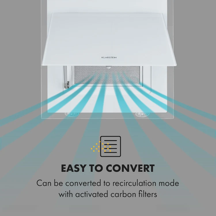 Mirage 60 Cooker Extractor Hood 550 m³ / h Touch Panel Ambient EEC A ++ White 60 cm | White