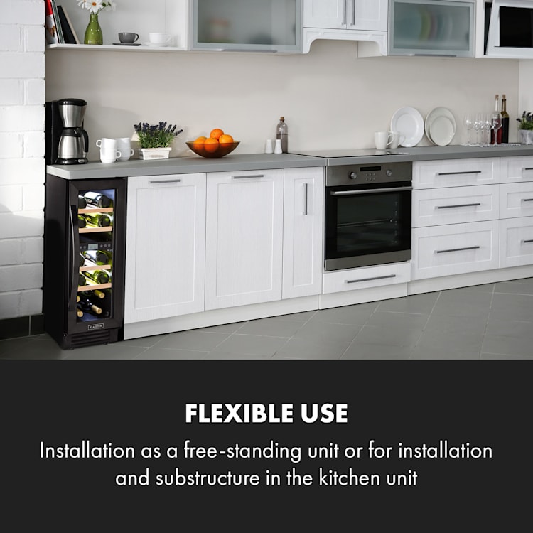 Vinovilla 17 Built-in Duo Onyx Edition, dvozonska vinoteka, 53 l, 17 boca, trobojna staklena vrata 17_bottles | 2 | Crna
