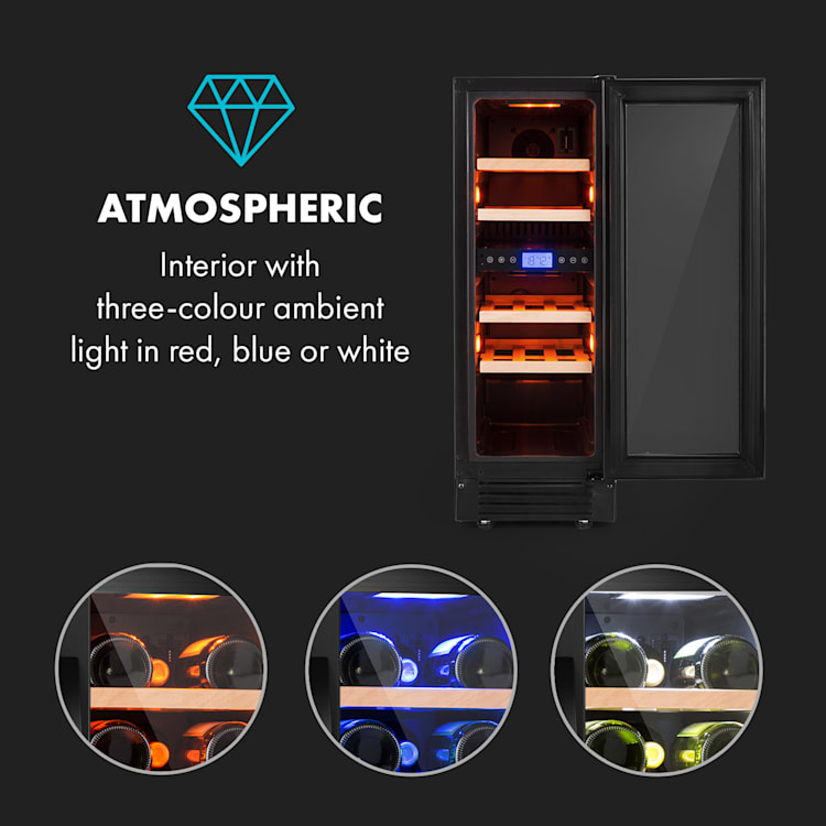 Vinovilla 17 Built-in Duo Onyx Edition, dvozonska vinoteka, 53 l, 17 boca, trobojna staklena vrata 17_bottles | 2 | Crna