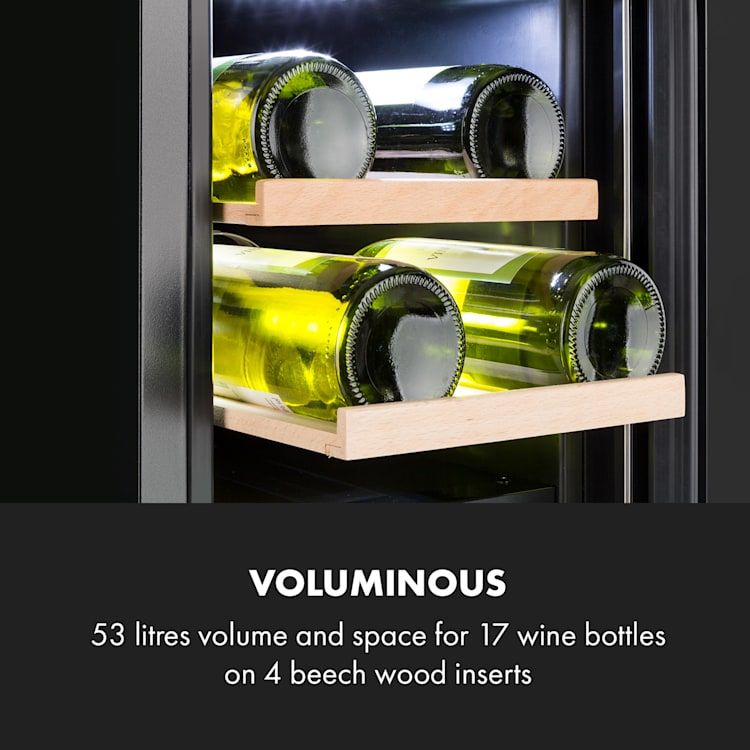 Vinovilla 17 Built-in Duo Onyx Edition, dvozonska vinoteka, 53 l, 17 boca, trobojna staklena vrata 17_bottles | 2 | Crna