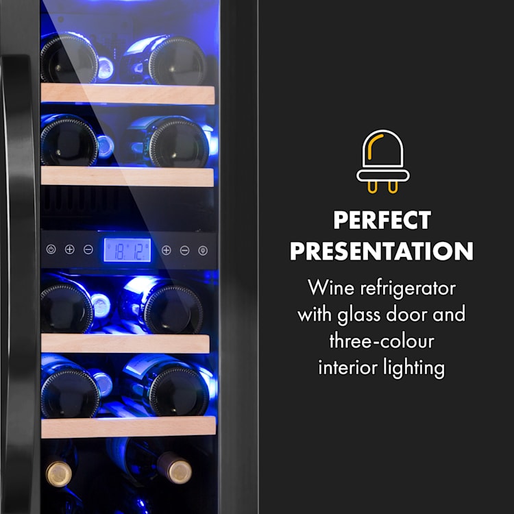 Vinovilla 17 Built-in Duo Onyx Edition, dvozonska vinoteka, 53 l, 17 boca, trobojna staklena vrata 17_bottles | 2 | Crna