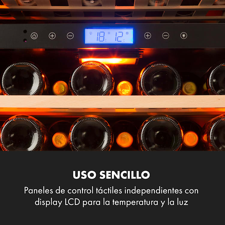 Vinovilla 43 Built-In Duo Onyx Edition Nevera para vinos 129 L 43 botellas 2 zonas 43 botellas | 2 zonas de refrigeración | Negro