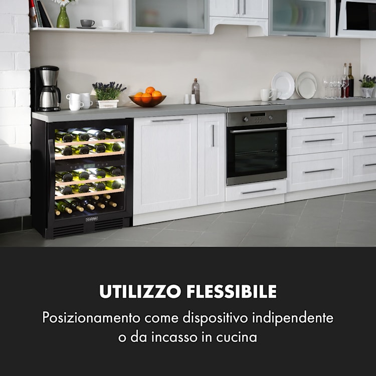Vinovilla 43 Built-In Duo Cantinetta-frigo per vini - Onyx Edition - 129l 43 bottiglie 2 zone 43 bottiglie | 2 zone di raffreddamento | Nero
