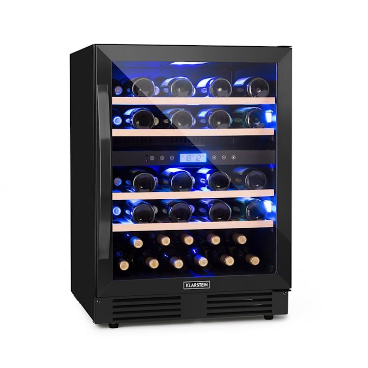 Vinovilla Onyx 43, chłodziarka do wina, dwustrefowa, 129 l, 43 butelki 43_bottles | 2 strefy chłodzenia | Czarny