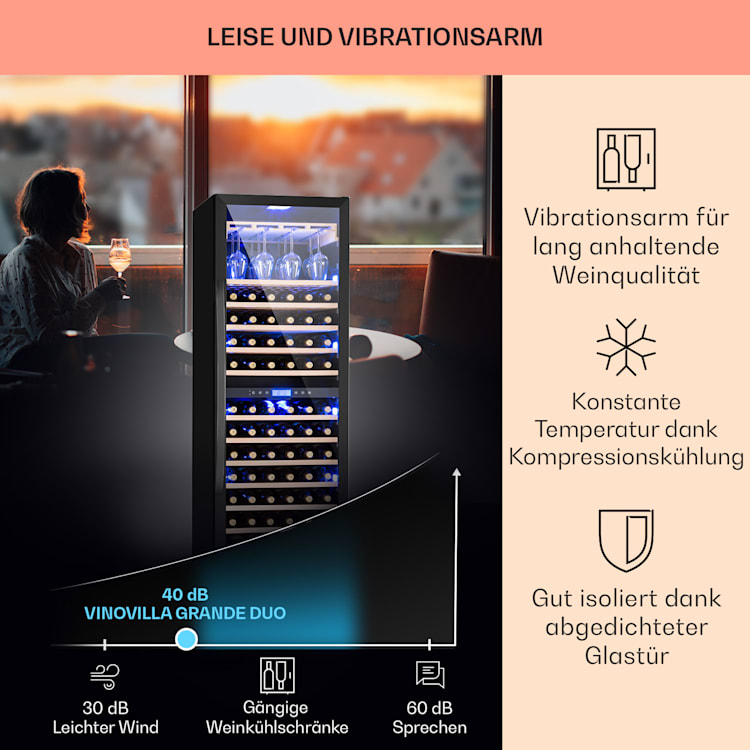 Vinovilla Grande 162 Built-in Duo Onyx Edition Weinkühlschrank 425 Liter 162 Fl.