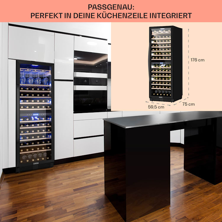 Vinovilla Grande 162 Built-in Duo Onyx Edition Weinkühlschrank 425 Liter 162 Fl.