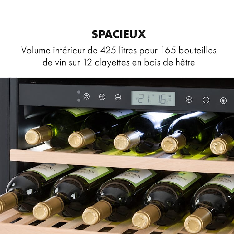 Vinovilla Grande 162 cave à vin Duo Onyx Edition encastrable 425 litres 162 bouteilles