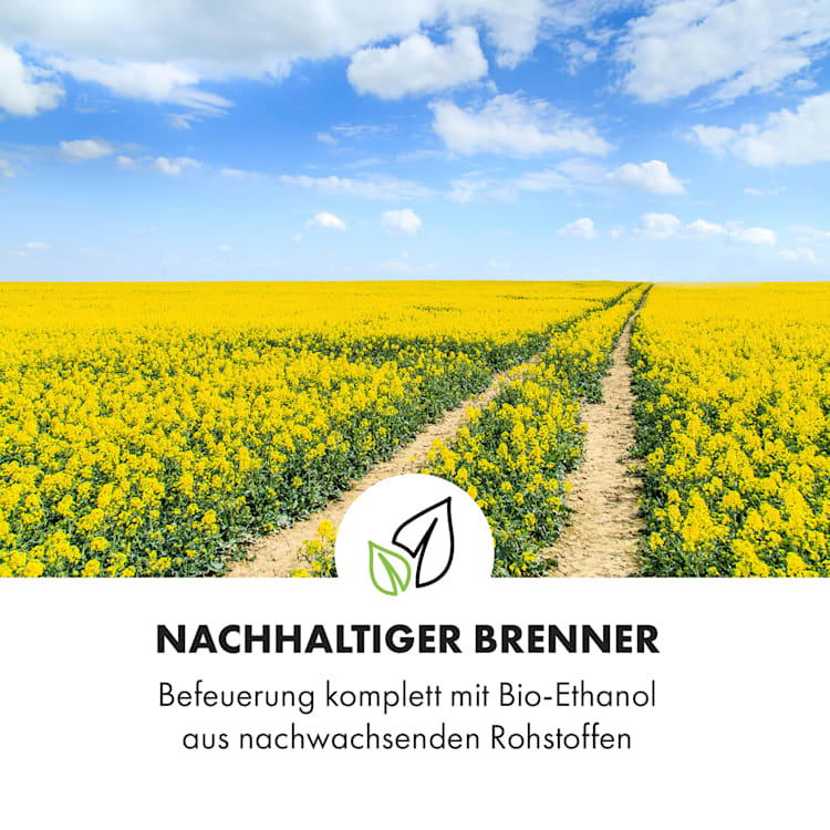 Phantasma Gizeh Ethanol-Kamin rauchfrei Edelstahl-Brenner 600ml 4h