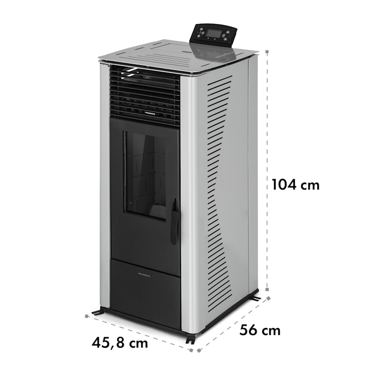 Energiewende, peletové kachle, 5/10 kW, 5 úrovní, časovač, diaľkový ovládač, sivé Šedá