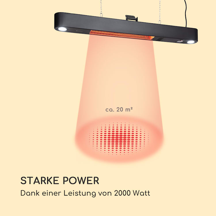 Gold Bar Shine Heizstrahler 2000W 2 x LED-Leuchte Aluminium