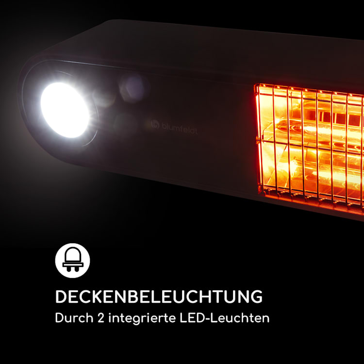 Gold Bar Shine Heizstrahler 2000W 2 x LED-Leuchte Aluminium