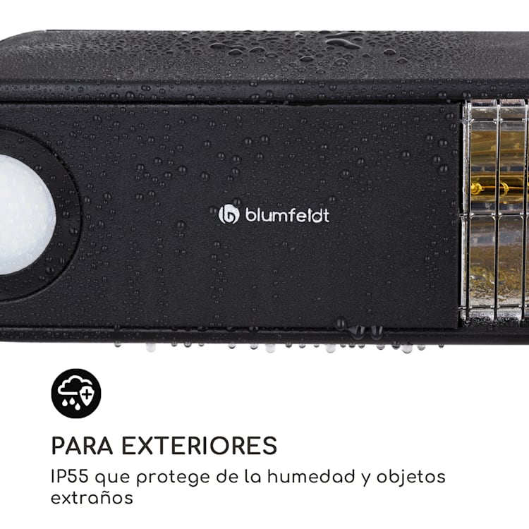 Gold Bar Shine estufa radiante 2.000 W 2 x luces de LED metal negro