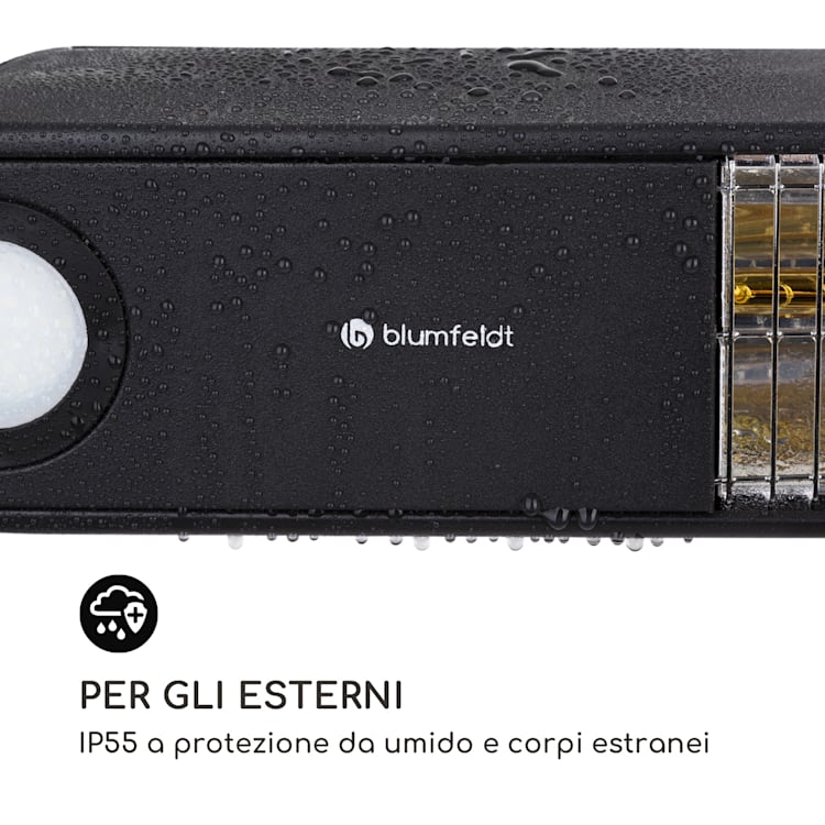 Gold Bar Shine Radiatore di Calore 2000W 2 Luci LED Metallo nero