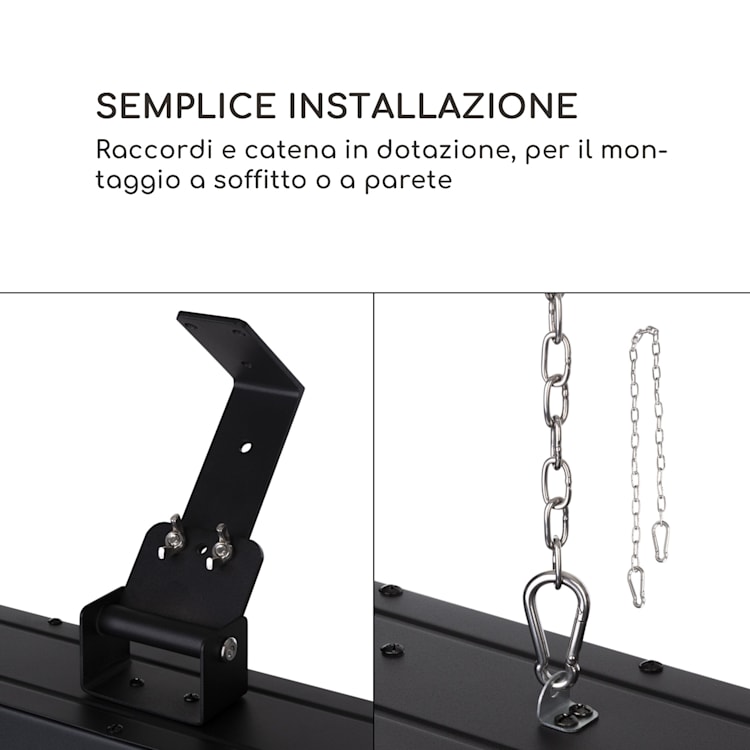 Gold Bar Shine Radiatore di Calore 2000W 2 Luci LED Metallo nero
