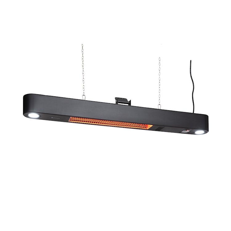Gold Bar Shine Radiant Heater 2000W 2 x LED Lights Aluminium Black