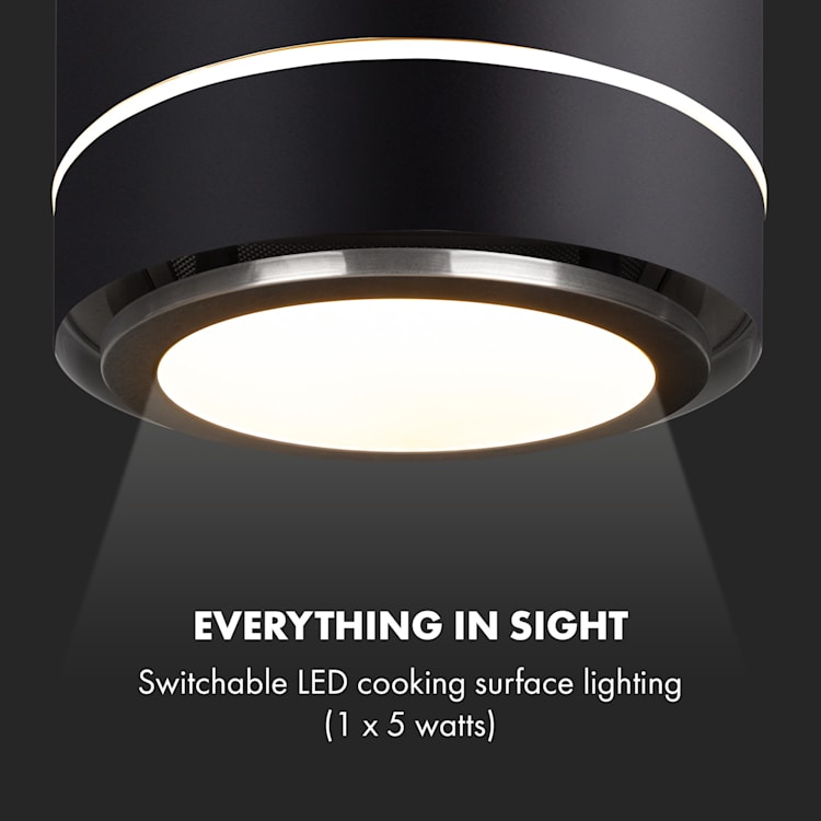 Tron Ambience eilandafzuigkap ø38cm circulatie 540m³/h led zwart Zwart