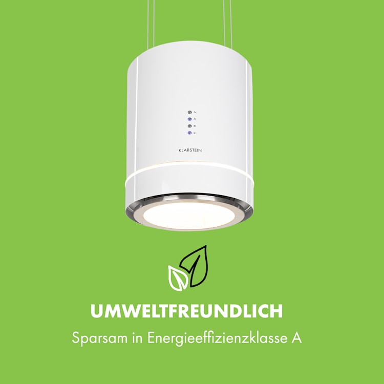 Tron Ambience Inselabzugshaube Ø38cm Umluft 540m³/h LED weiß Weiß