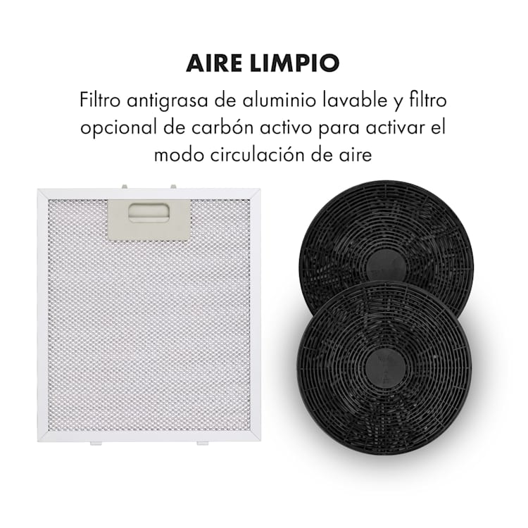 Tron Ambience campana extractora en isla Ø38 cm recirculación 540 m³/h LED blanca Blanco