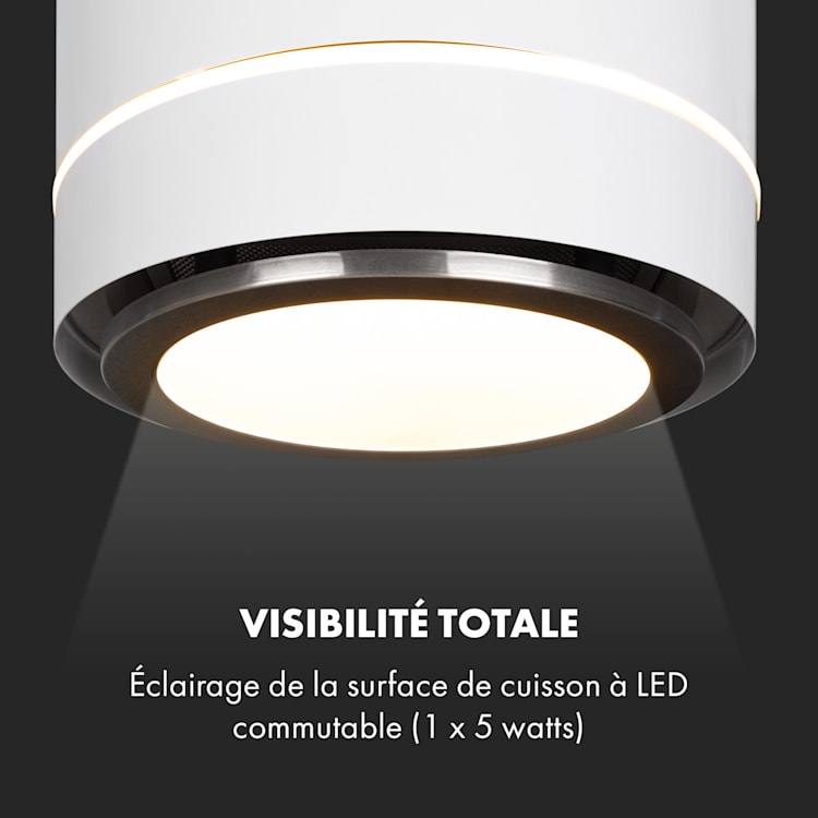 Tron Ambience Hotte îlot aspirante Ø 38 cm 540 m³/h classe A - blanche Blanc