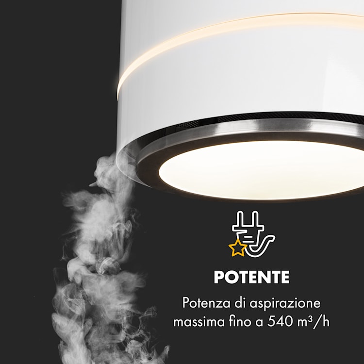 Tron Ambience cappa aspirante a isola Ø38cm ricircolo 540m³/h LED bianco Bianco