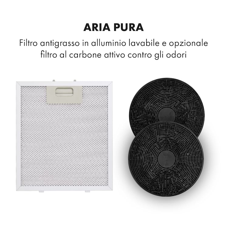 Tron Ambience cappa aspirante a isola Ø38cm ricircolo 540m³/h LED bianco Bianco