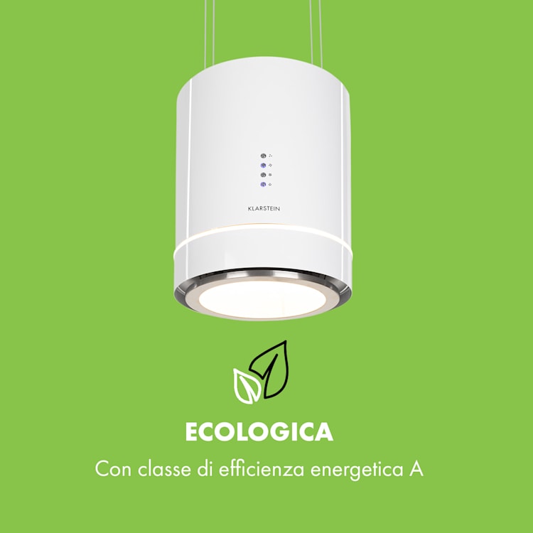 Tron Ambience cappa aspirante a isola Ø38cm ricircolo 540m³/h LED bianco Bianco