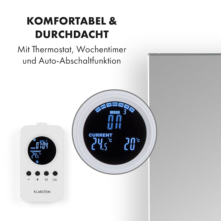 Marvel Mirror Infrarotheizung 360W Wochentimer IP54 Spiegel rechteckig quadratisch | 360 W