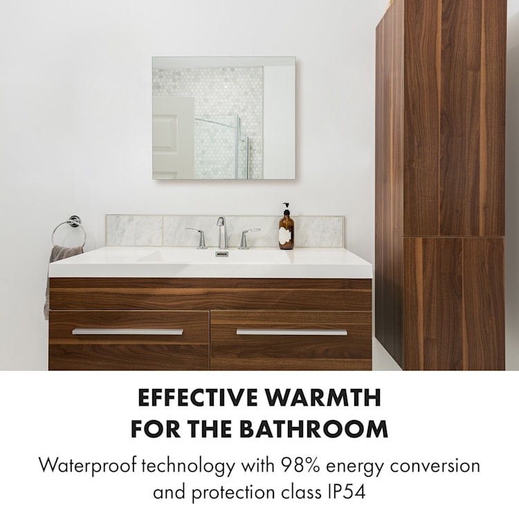 Marvel Mirror Pannello Radiante Infrarossi 360W Timer Settimanale IP54 Specchio Rettangolare