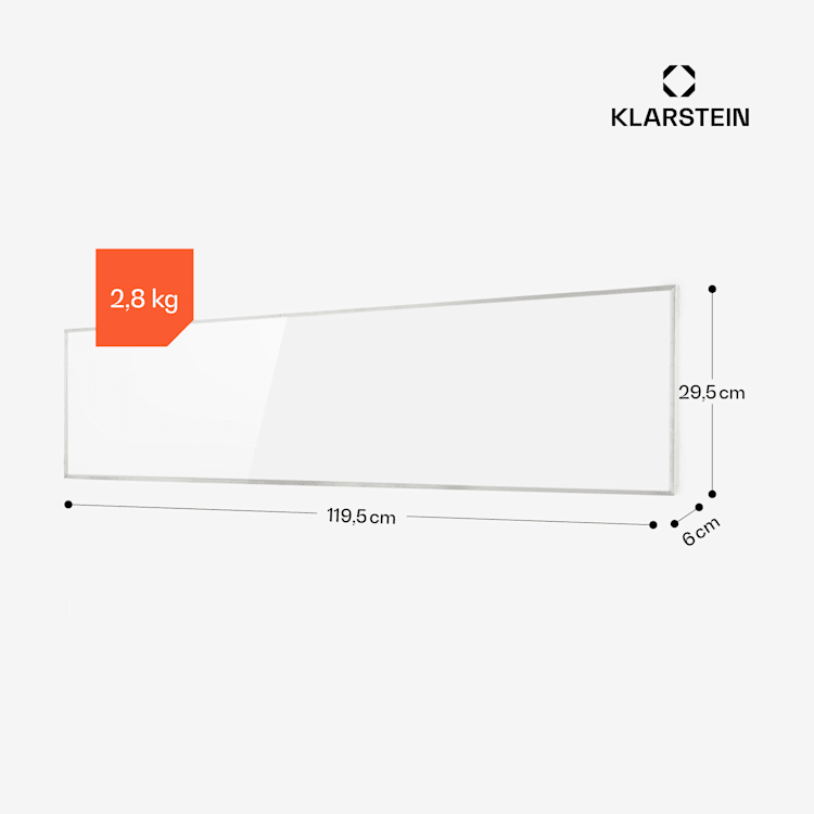 Wonderwall Air 36 Infrarotheizung 120x30cm 360W Wandinstallation Fernbedienung 120 x 30 cm