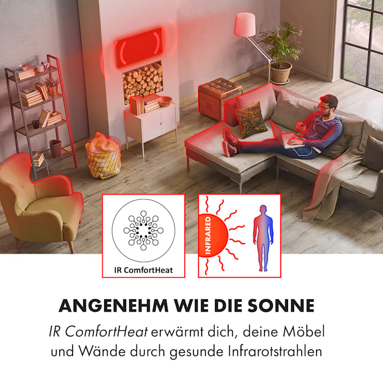 Wonderwall Air 60 Infrarotheizung 101x60cm 600W Wandinstallation Fernbedienung 101 x 60 cm