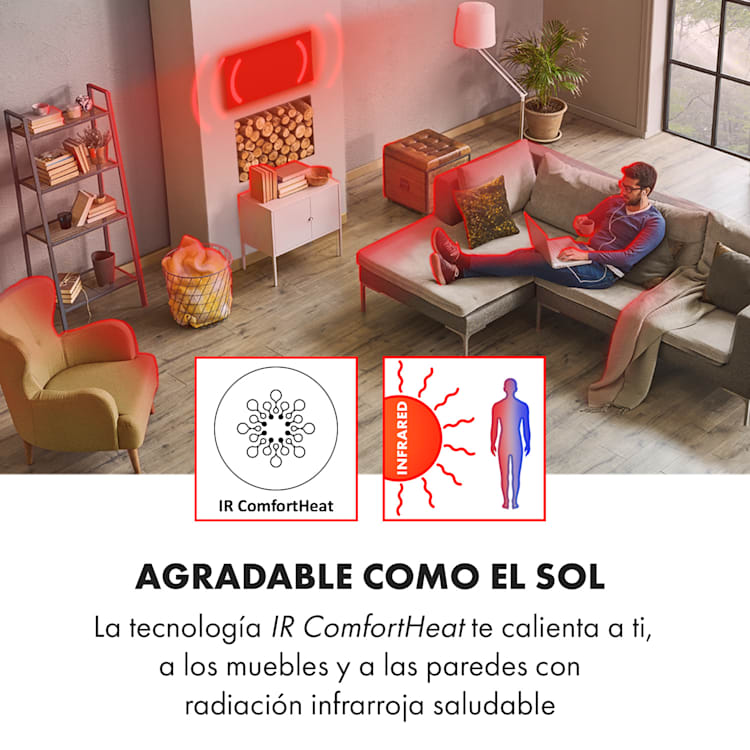 Wonderwall Air 60 calefactor de infrarrojos 101x60cm 600W instalación en la pared mando a distancia 101 x 60 cm