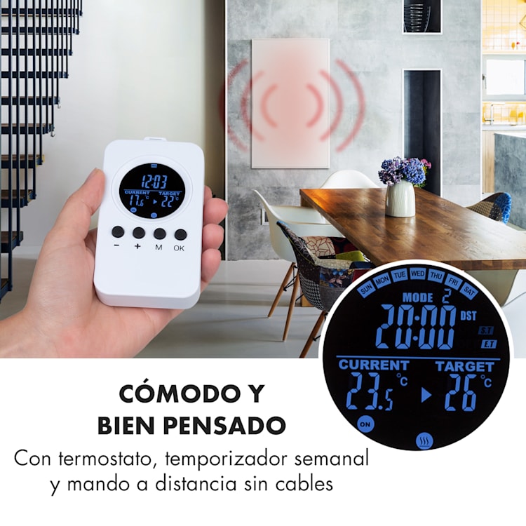 Wonderwall Air 60 calefactor de infrarrojos 101x60cm 600W instalación en la pared mando a distancia 101 x 60 cm
