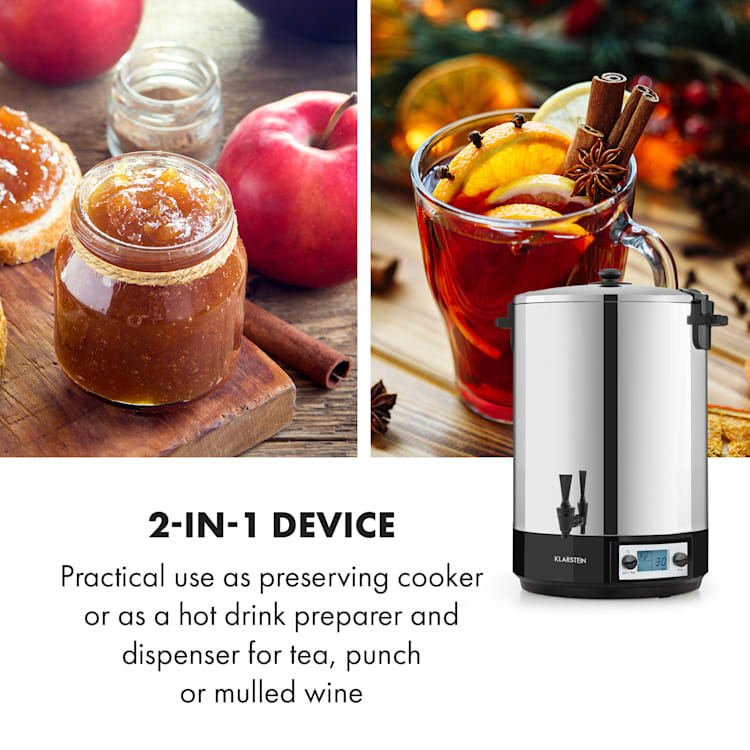 KonfiStar 40 Digital Panela Elétrica C/ Dispensador de Bebidas 40L 2500 Watts 100°C 180min 40 L
