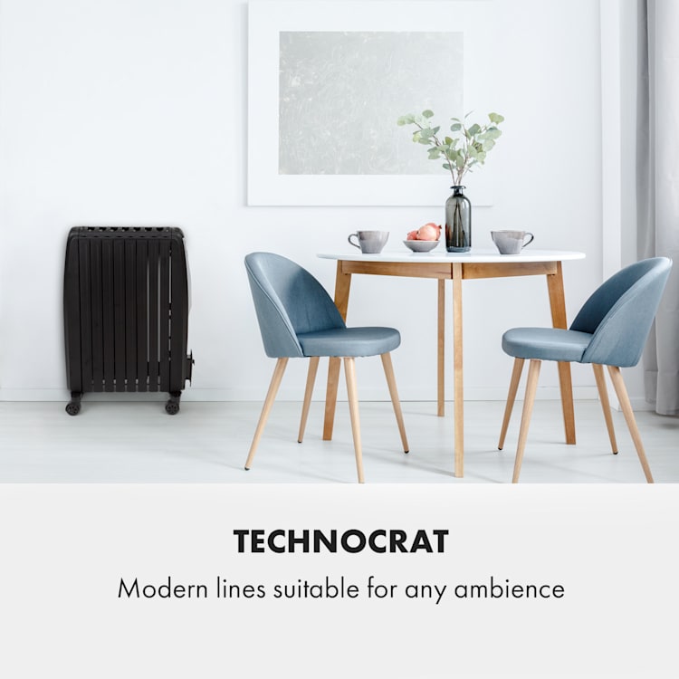 Thermaxx Noir, olejový radiátor, 2500 W, 10-30 °C, 24-hod. časovač, diaľkové ovládanie, čierny