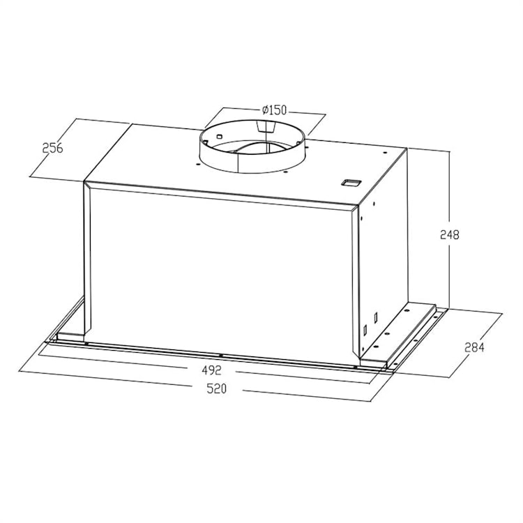 Simplica, digestor, 52 cm, vstavaný, 400 m³/h, LED, nehrdzavejúca oceľ 52 cm
