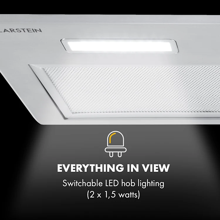 Simplica Extractor Hood Recessed 70cm Exhaust Air: 400 m³ / h LED Stainless Steel 70 cm