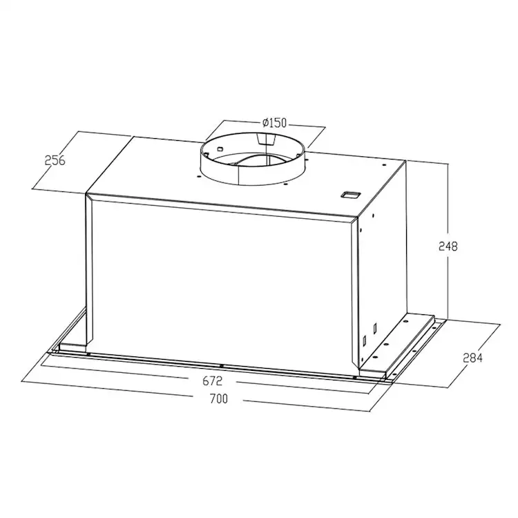 Simplica Extractor Hood Recessed 70cm Exhaust Air: 400 m³ / h LED Stainless Steel 70 cm