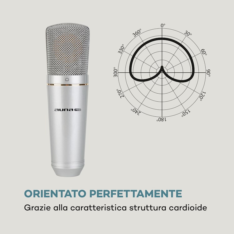 MIC-920 USB microfono a condensatore USB uscita cuffie Plug & Play argento Argento