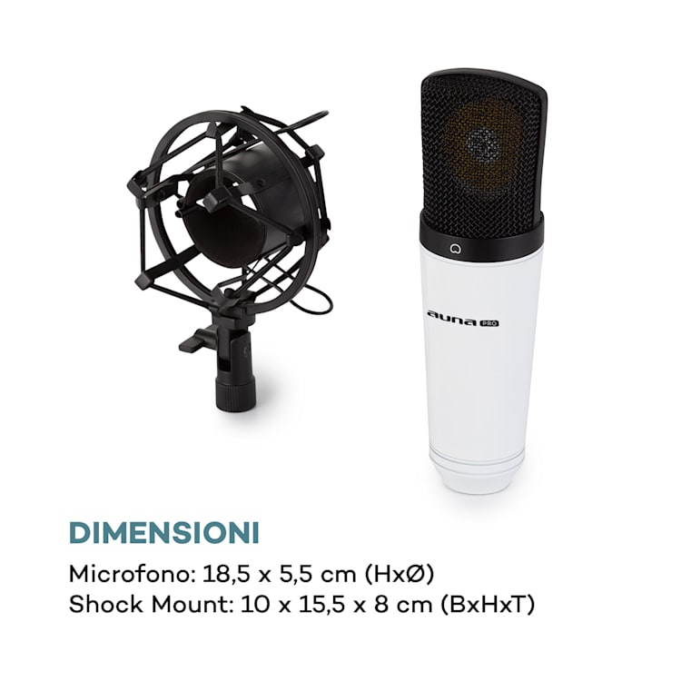 MIC-920 USB microfono a condensatore USB uscita cuffie Plug & Play bianco Bianco