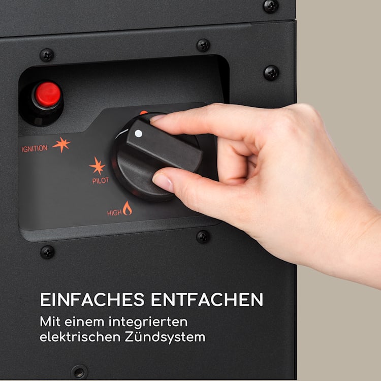 Flagranti Gasheizstrahler 8kW Gasflasche bis 11kg Edelstahl schwarz