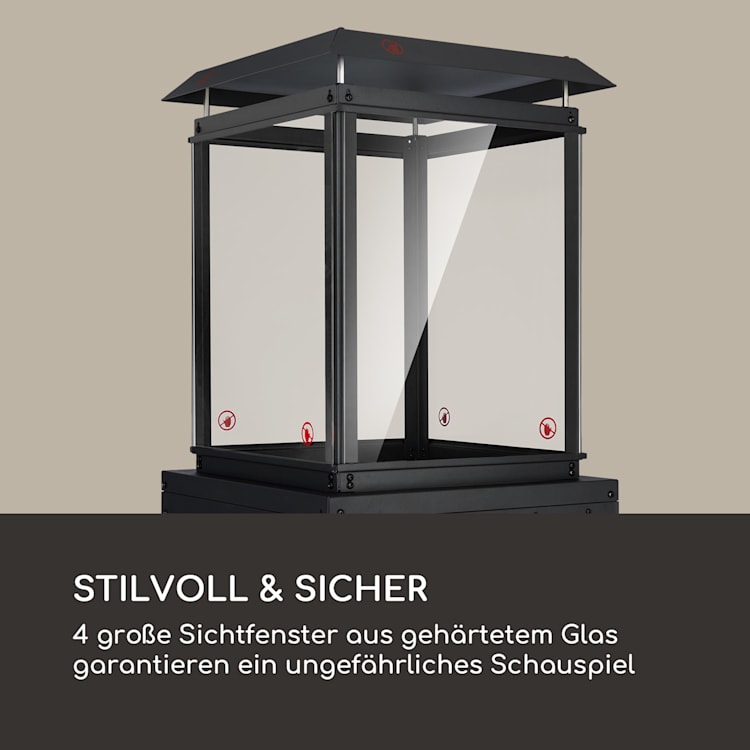 Flagranti Gasheizstrahler 8kW Gasflasche bis 11kg Edelstahl schwarz