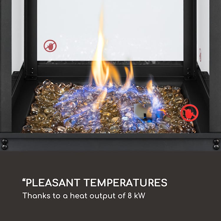 Flagranti gasverwarming 8 kW gasfles tot 11 kg rvs zwart