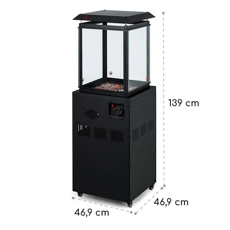 Flagranti Gasheizstrahler 8kW Gasflasche bis 11kg Edelstahl schwarz