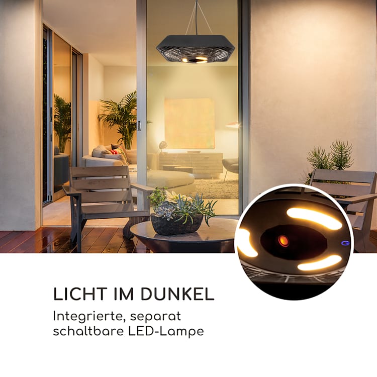 Heat Square Slim Infrarot-Heizstrahler 2000W IR ComfortHeat IP45 LED