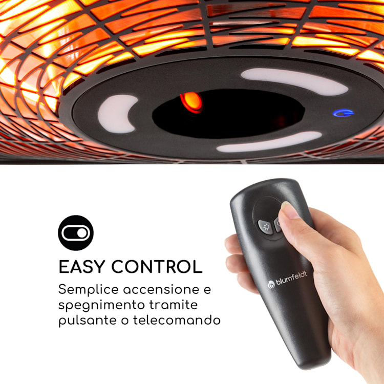 Heat Square Slim Radiatore di Calore 2000W IR ComfortHeat IP24 LED