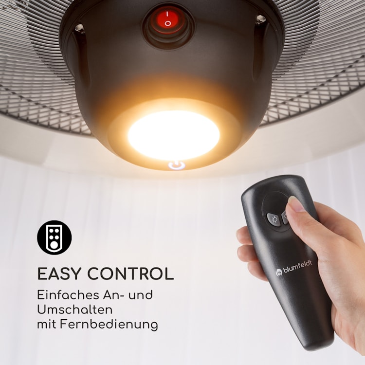 Venice Heat Terrassenheizstrahler 800/1000/1800W Fernbedienung weiß Weiß