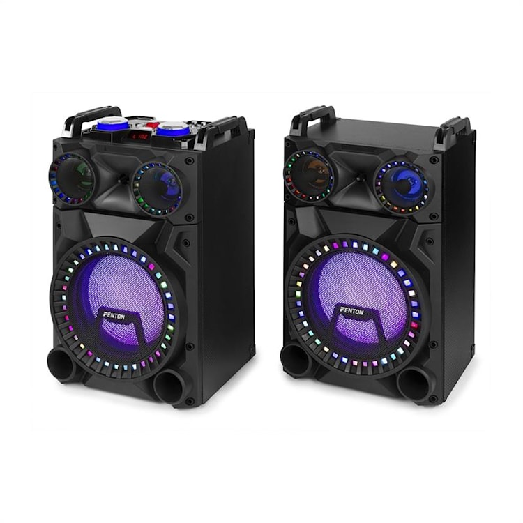 VS12 actieve luidsprekerset 1200 Watt 12” sub BT USB SD LED 1200 W