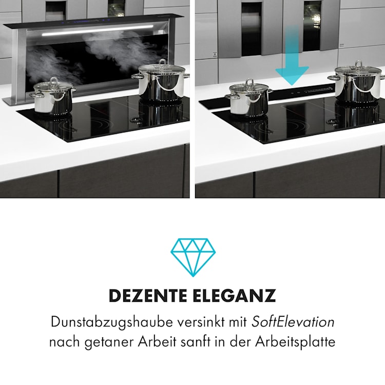 Royal Flush Eco Dunstabzugshaube 90 cm 576 m³/h A+ 90 cm | Schwarz
